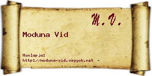 Moduna Vid névjegykártya